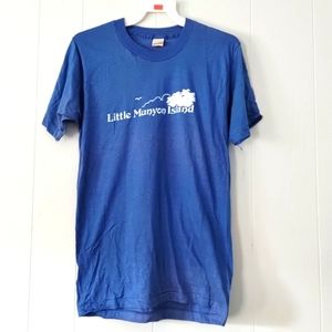 Vintage Munyon Island Tshirt Tee Royal blue small screen stars